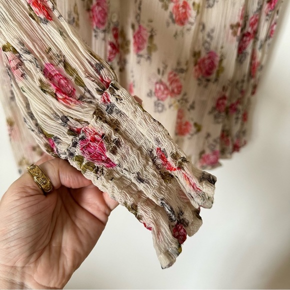 Sundance Amelia Floral Sheer Long Sleeve Button Down Blouse Size S - Picture 5 of 7